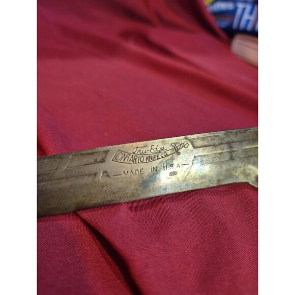 Vintage Ontario Knife Company Tru-edge 6.25" Blade 11" Long Knife - Picture 3 of 4